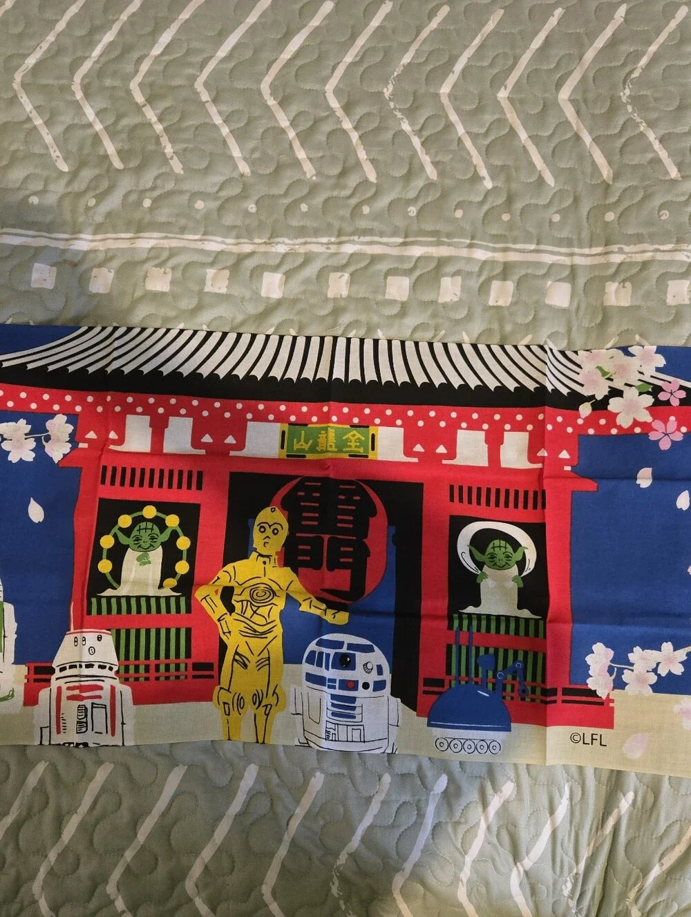 New Japanese Star Wars Tenugui 100% Cotton Made in Japan Sakura Rare Wall Art!